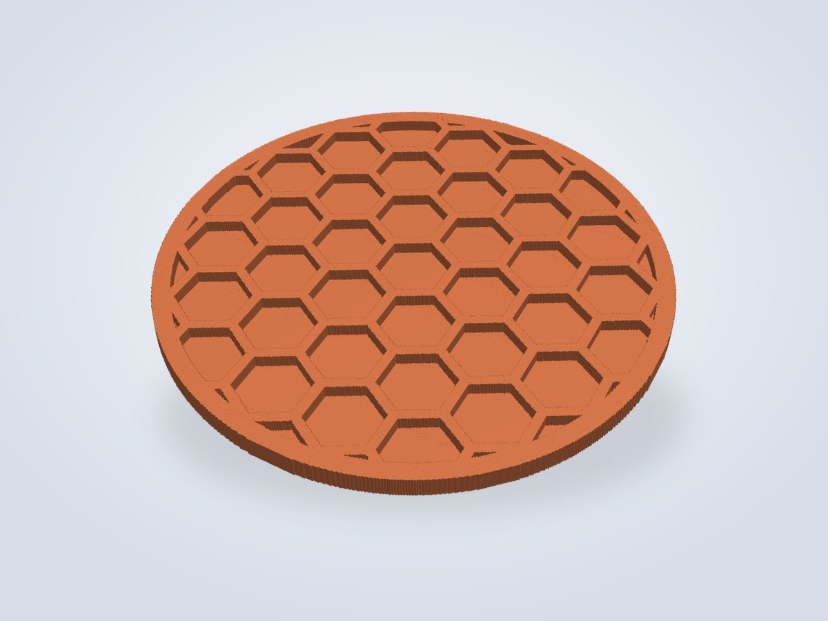 Onderzetter honingraat, 3D-geprint door Laagje Erbij