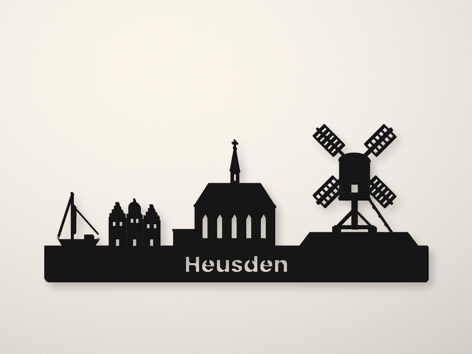 Heusden silhouet, 3D-geprint door Laagje Erbij