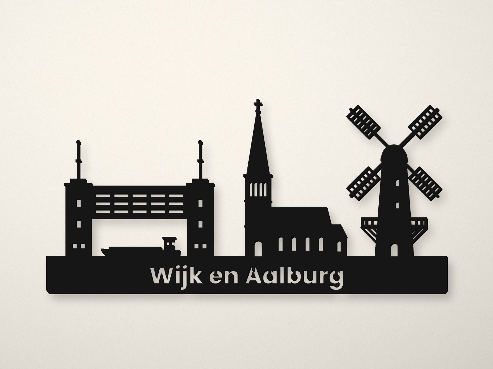 Wijk en Aalburg silhouet, 3D-geprint door Laagje Erbij