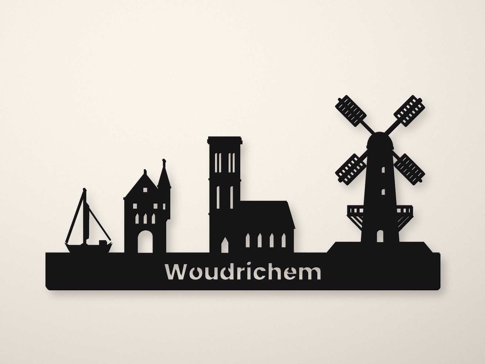 Woudrichem silhouet, 3D-geprint door Laagje Erbij