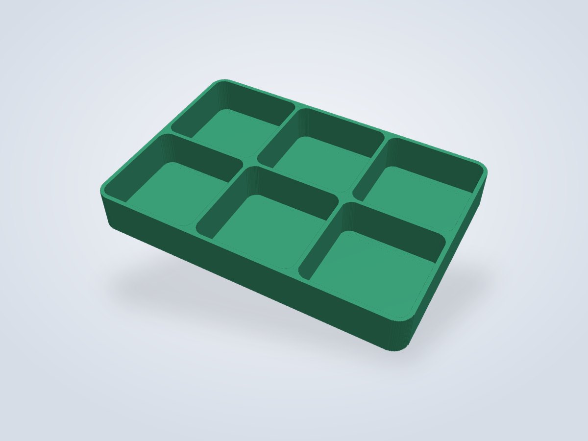 Sorteerbakje 6 vakken, 3D-geprint door Laagje Erbij